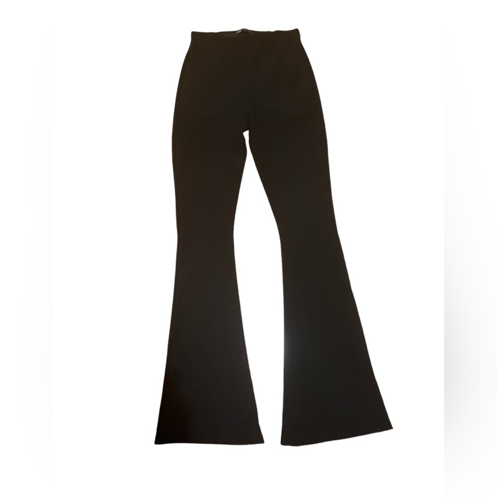 Zara stretchy Flare Leg pant, black Sz M